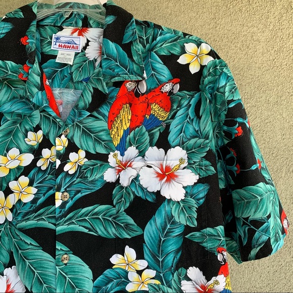 🌴 Hawaiian Aloha Cotton Shirt Parrots 🌴 - Picture 6 of 12